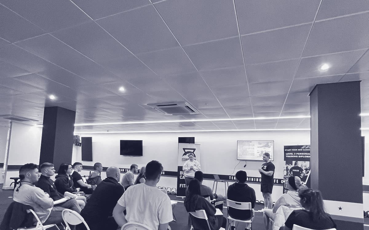 A full Edinburgh PT Academy class during a workshop