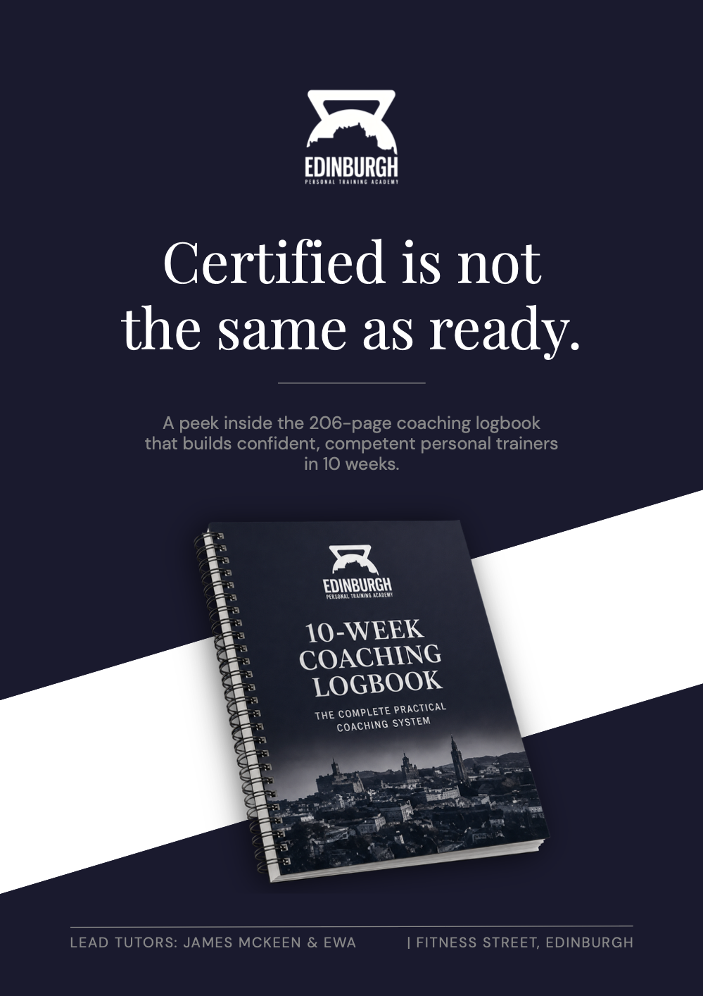 Cover of the Edinburgh Personal Training Academy coaching logbook preview